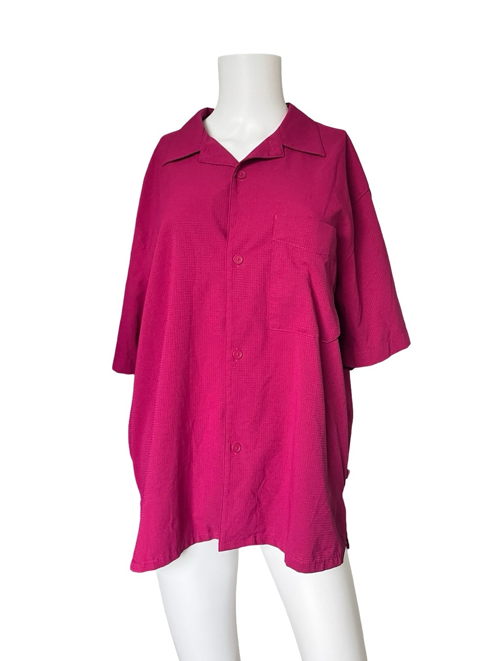 Lululemon Airing Easy Camp Collar Shirt Wild Berry Pink Short Sleeve Mens